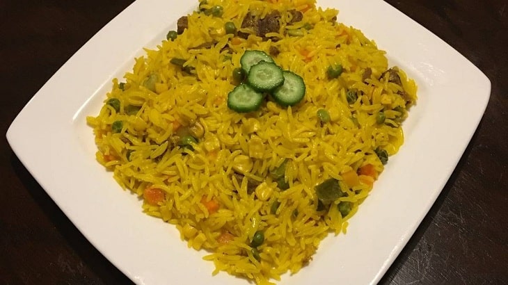 طريقة عمل الارز البسمتى الاصفر بالخضار
