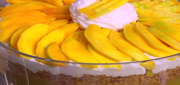 طريقة عمل كنافة بالكريمة والمانجو