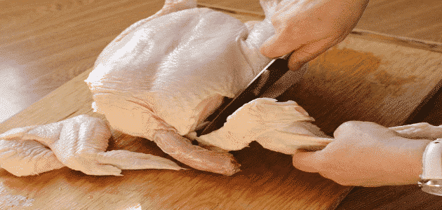 طريقة تقطيع الدجاج بدون عظم للشوي